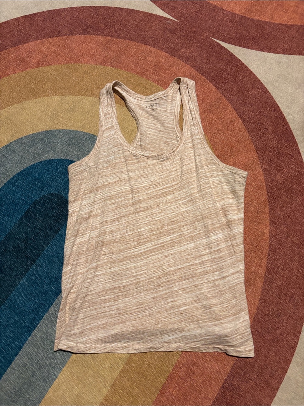 LOFT Beige Space-Dye Racerback Tank